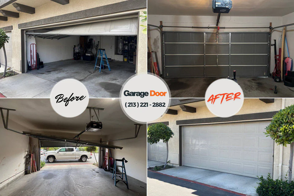 Before and after: garage door repair Congress, AZ